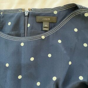J.Crew Midnight Blue Dress with Cream Dots